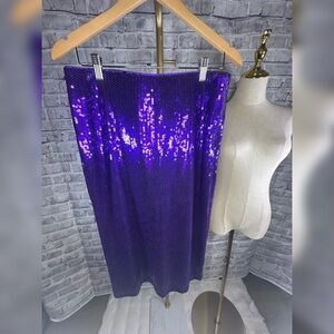 Gorgeous Purple Sequin Pencil Skirt